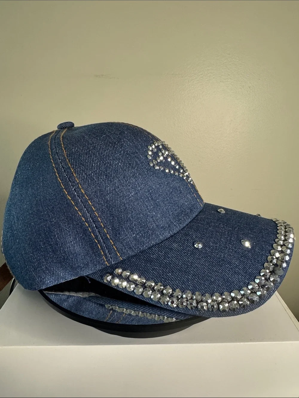 Bling Denim Diamond Baseball Cap NWT